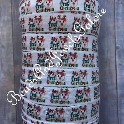 Christmas foe Christmas reindeer hair tie my first Christmas-5/8  closing sale*