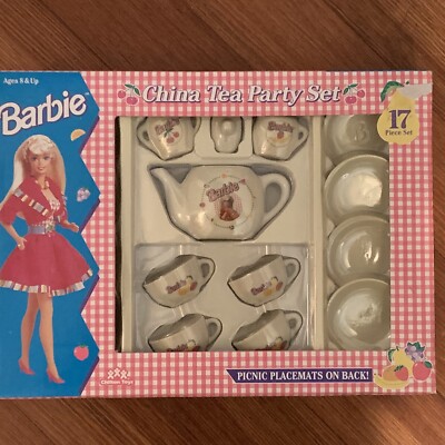 Barbie China Tea Party Set 17 Pieces. Brand New In Box