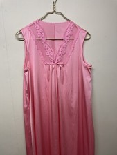 Vtg Vanity Fair M Pink Sleeveless Nightie USA Made