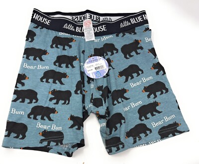 Little Blue House By Hatley Mens Boxer Brief Size S Bear Bum