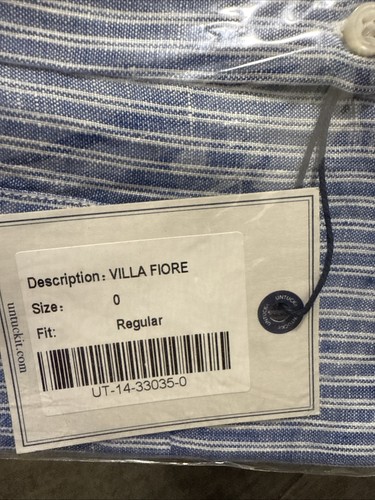 UNTUCKit Constantia Shirt Dress Womens 0 Blue Striped Linen NWT - Picture 7 of 7