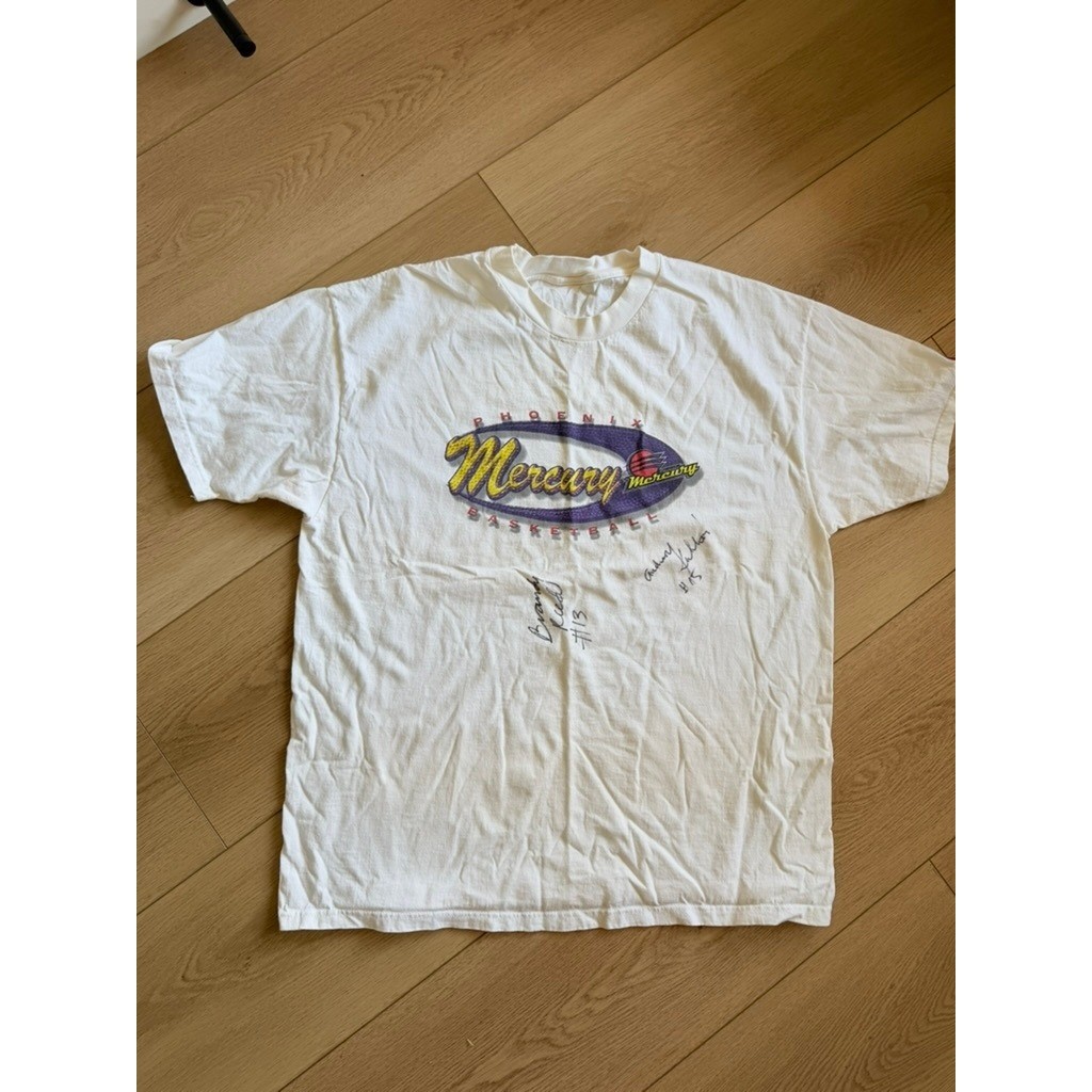 Vintage Champion Phoenix Mercury WNBA Signed T-Shirt White Brandy Reed Talbot