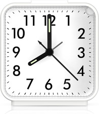 Analog Silent Non Ticking Small Clock, Travel Analog Alarm Clock