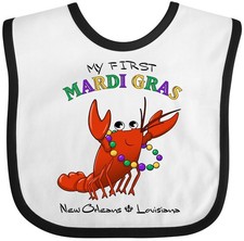 Inktastic My First Mardi Gras Crawfish Baby Bib Cute Louisiana New Orleans Nola