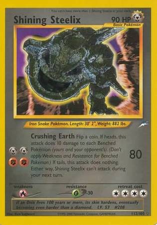 Shining Steelix - 112/105 - Pokemon Neo Destiny Unlimited Holo Rare Card WOTC HP