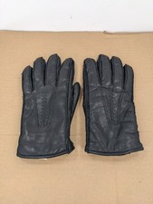 Vintage Mens Leather Driving Gloves - Medium - Sherpa Fleece Lined
