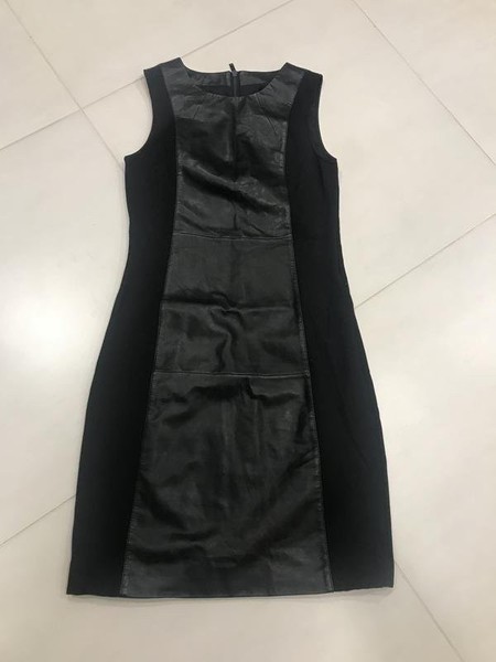 Women Karl Lagerfeld Dress Black Faux Leather 34 /