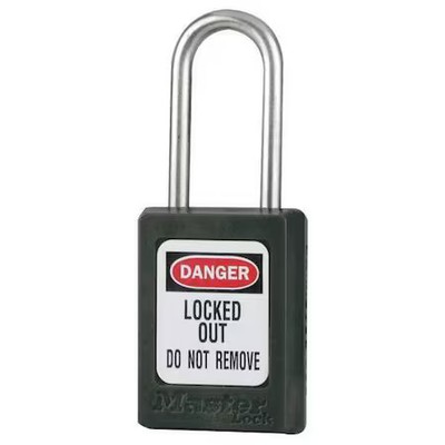 Master Lock S33kas3blk Lockout Padlock, Keyed Alike, Thermoplastic, Black, 1