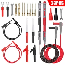 23pcs Multimeter Test Lead Kit Meter Electrical Alligator Clip Probe Wire Tool