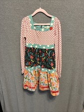 Matilda Jane Call You Sweetheart Long Sleeve Tiered Cottage Floral Dress 8 Girls