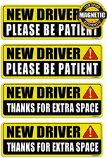 New Driver Magnet for Car 4 Pack, Large Reflective 10X3.4 in  Please Be Patient