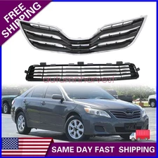 For 2010-2011 Toyota Camry LE XLE Base Front Bumper Upper Lower Grille Trim SET