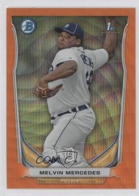 2014 Bowman Prospects Chrome Retail Orange Wave Refractor Melvin Mercedes 3e4