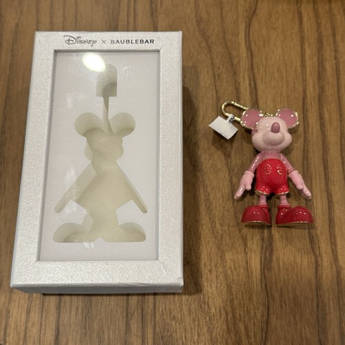 NEW Baublebar X Disney Mickey Mouse Valentine Pink Gold Keychain Purse Bag Charm - Picture 5 of 5