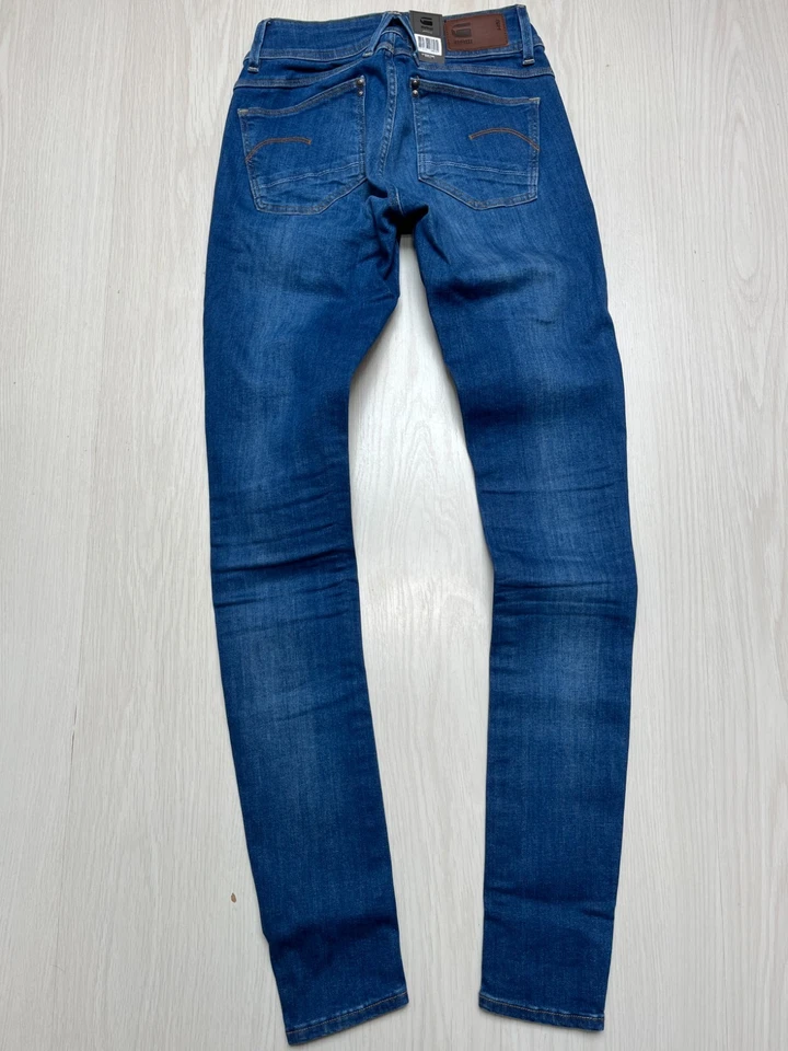 Jean G-Star Raw Lynn Mid Skinny Bleu FR34 W24 L32 Neuf Avec Étiquettes - Photo 2/4