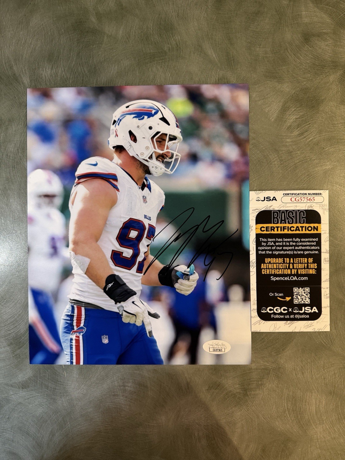 Joey Bosa Autographed Signed Buffalo Bills / &x10 Photo White Jersey JSA/COA 