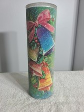 Vintage Christmas Sugar Frosted Pillar Candle...