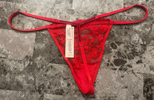 Victoria's Secret Dream Angels - S Shine Strap Red Lace V-String Panty - Small