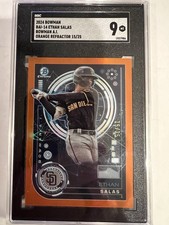 2024 Bowman Chrome Bowman A.I. Ethan Salas Orange Refractor 15 of 25 Graded SGC