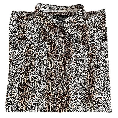 Cowgirl Hardware 2X Rhinestone Snap Shirt Leopard Embellished Embroidery Western