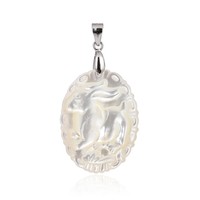 Cavill Perlmutt SilberanhäNger Oval 925 Sterling Silber Damen Elegant