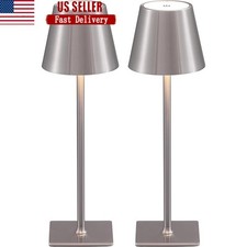 Cordless Portable Metal Table Lamp USB Rechargeable Dimmable Emergency Light