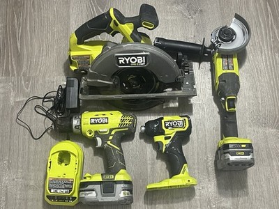 Ryobi 1+ Power Tool Bundle 5 Tool Items-4 Power Tools-1 Charger GREAT CONDITION.