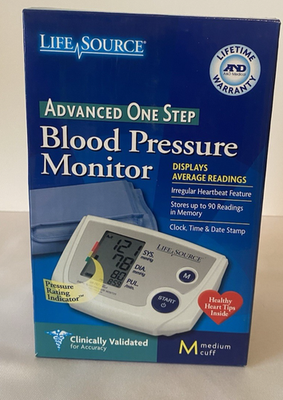 #ad Life Source Advanced One Step Blood Pressure Monitor In Box Medium Cuff Digital $14.50