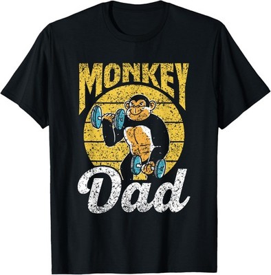 Monkey Dad Monkeys Lover Animal Saying Father Daddy Papa T-Shirt