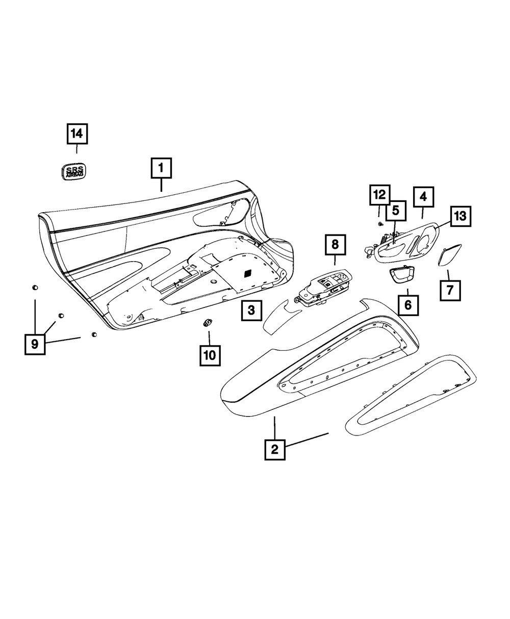 Genuine Mopar Front Door Trim Armrest Left 6EB771XRAASelect Your Vehicle to Ensure Guaranteed Fit-QTY1