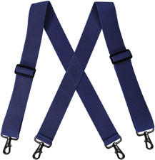 Men  s 2 Inch Adjustable X-Back Suspenders with 4 Heavy Duty Snap Hooks