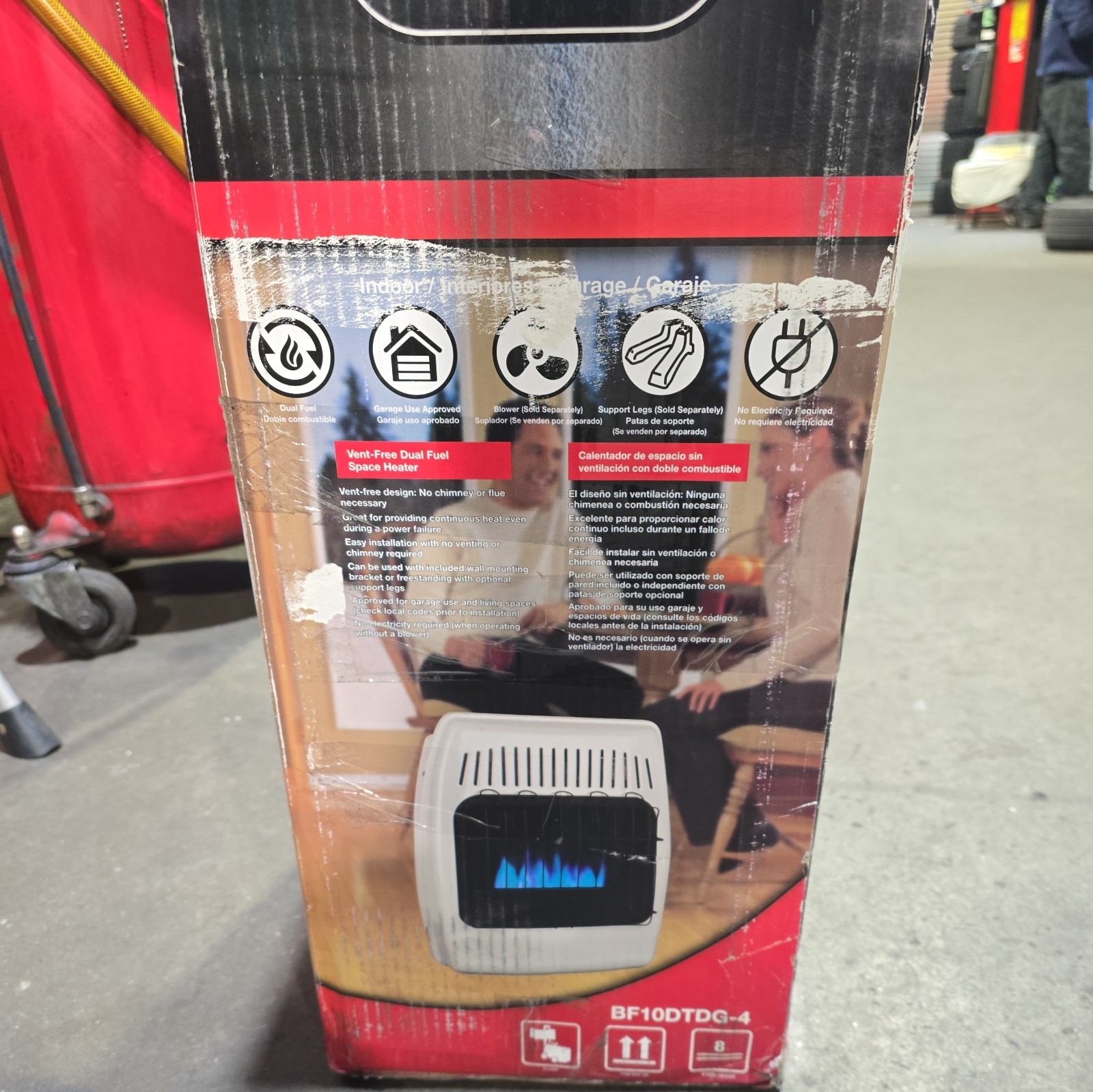 10000 BTU White Dual Fuel Convection Vent Free Wall Heater Home Cabin Warmer