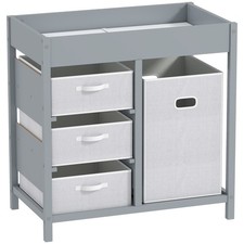Baby Changing Table with 4 Drawers and Pad – Nursery Storage Station