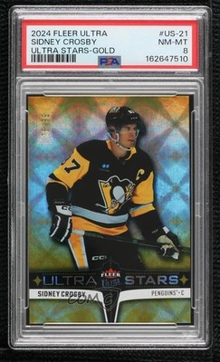 2024-25 Upper Deck Fleer Ultra Stars Gold 76/99 Sidney Crosby #US-21 PSA 8 1mu9