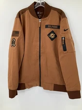 MIAMI DOLPHINS TEAM ISSUED TAN/BROWN NIKE SALUTE TO SERVICE BOMBER JACKET NEW!