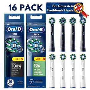 8/16x Oral-B CrossAction Aufsteckbürsten CleanMaximiser Zahnbürstenaufsatz NEU
