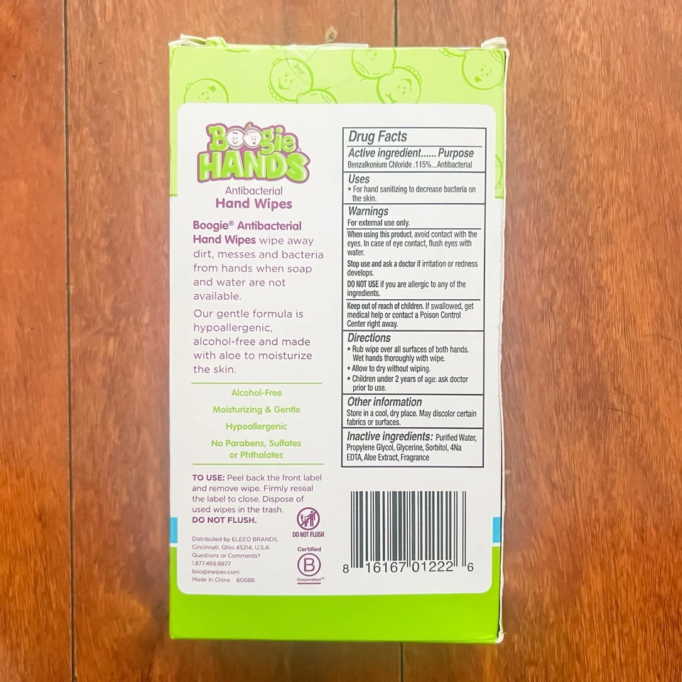 Boogie Antibacterial Hand Wipes for Kids with Aloe, 3 Packs (20 Wipes Each) - Image 2 of 3