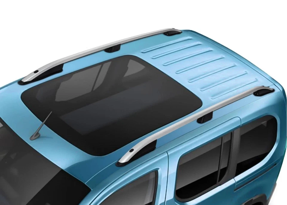 Nuevo Ford Courier 2024-2025 negro aluminio techo rieles laterales y barras transversales 4 piezas Foto 4 de 4