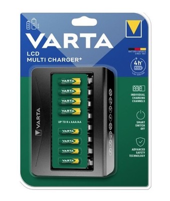 Varta Ladegerät Multi Charger+ mit LCD Anzeige für 8x AAA und AA Akkus