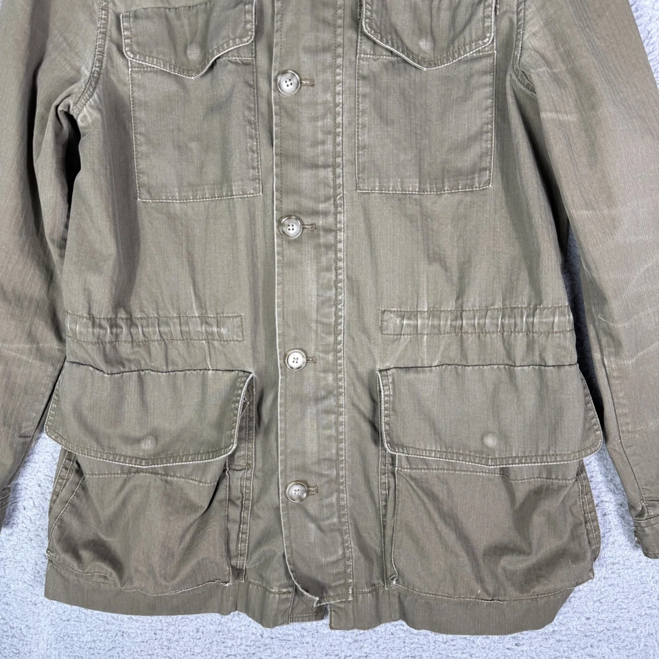 J Crew Military Field Jacket Men's Medium Green Pockets Cotton Outdoor - Image 4 of 4