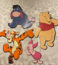Vintage Disney's Winnie The Pooh 4 Piece Vintage Cardboard Wall Decor 