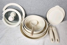 Carote 12 pc Ceramic Nonstick Cookware Set with Detachable Handles Cream GUC