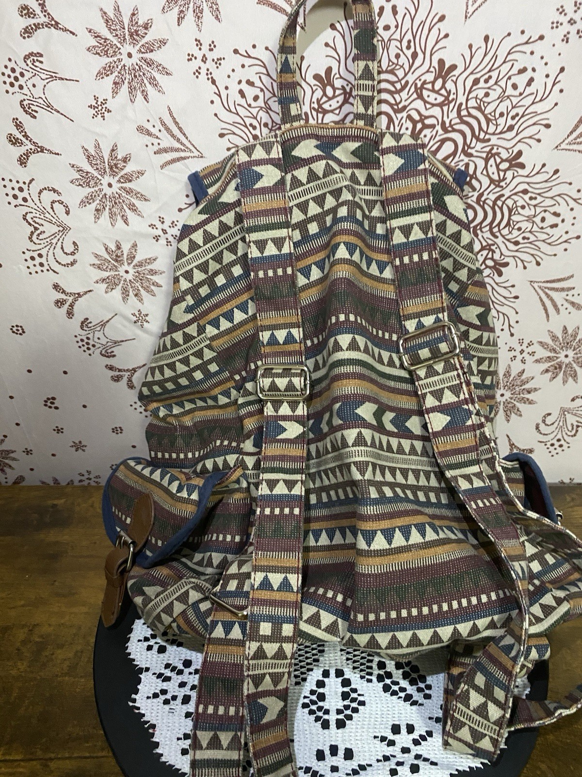 Mudd Aztec Print Canvas Backpack. Adjustable Stra… - image 2