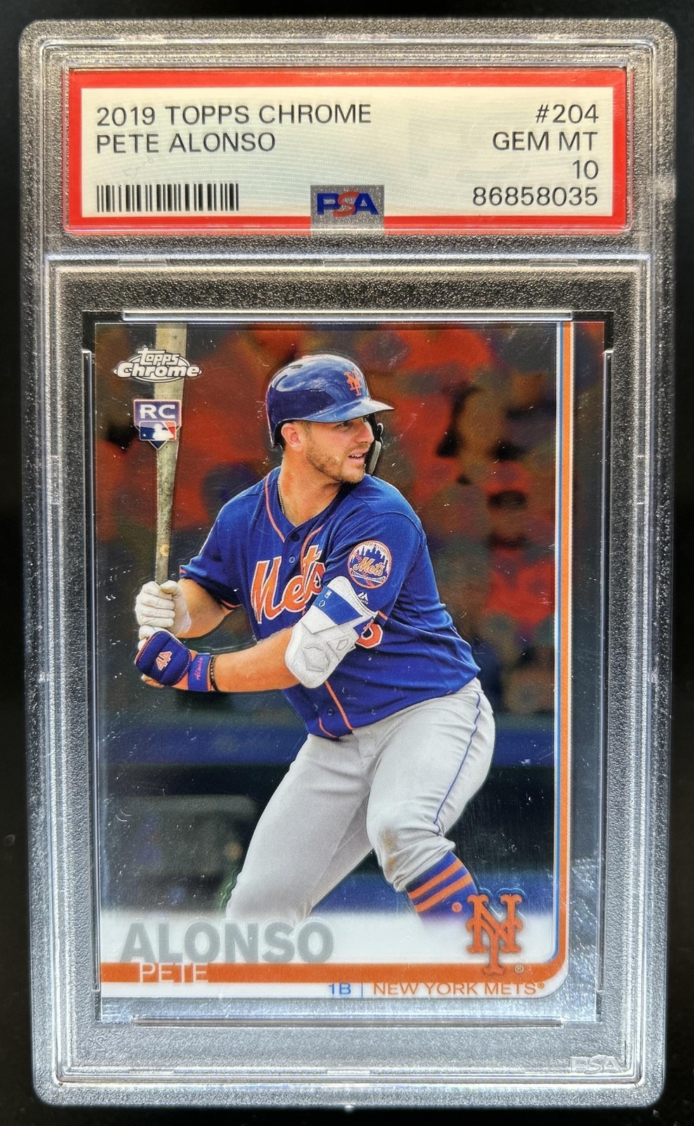 2019 Topps Chrome Pete Alonso Rookie RC #204 Mets PSA 10 GEM MINT