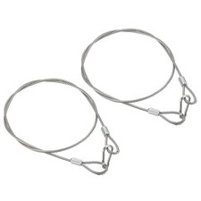 2Set 4mm x 1m/3.3ft Security Cable Steel Luggage Lock Wire Rope with Hooks