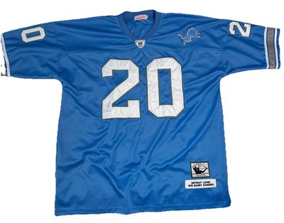 Mitchell & Ness Detroit Lions Barry Sanders #20 Throwback NFL Jersey Blue Sz 60 