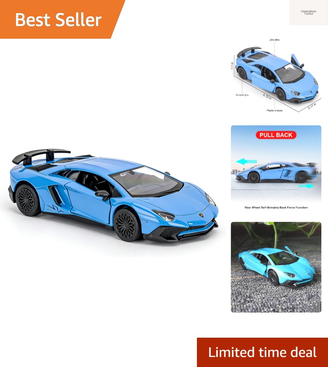 1/36 Scale Lamborghini Aventador LP700-4 Casting Car Model, 