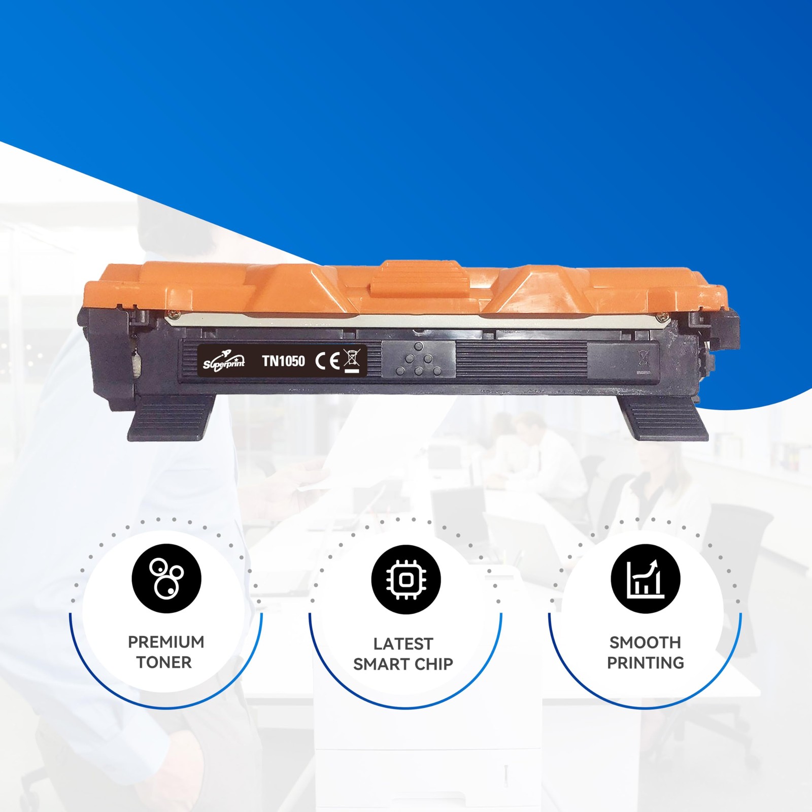 Toner TN1050 compatible Brother lot de 2 pour impression laser de documents