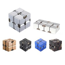Metal Cube Fidget Infinity Stress Relief Kids Sensory Gift Adults Toys EDC Bf Gf