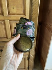 Womens Studded Costume Western Floral Hippy 1970s Boho Belt With Metal Buckle